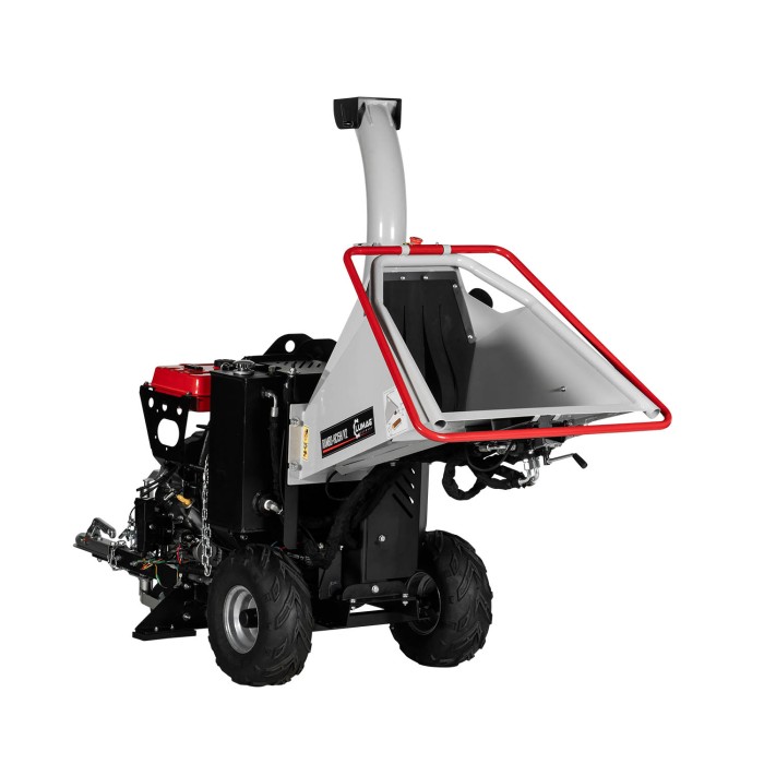 Lumag Rambo HC15H-V2 Scheibenradhäcksler mit 24,5 kW Benzin Motor und Rangierdeichsel mit Stützrad